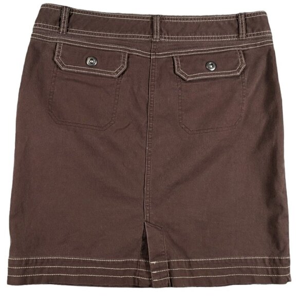 Cabela's Skirt Womens 12 Button Flap Cotton Stretch Brown Casual Outdoor - Picture 2 of 14